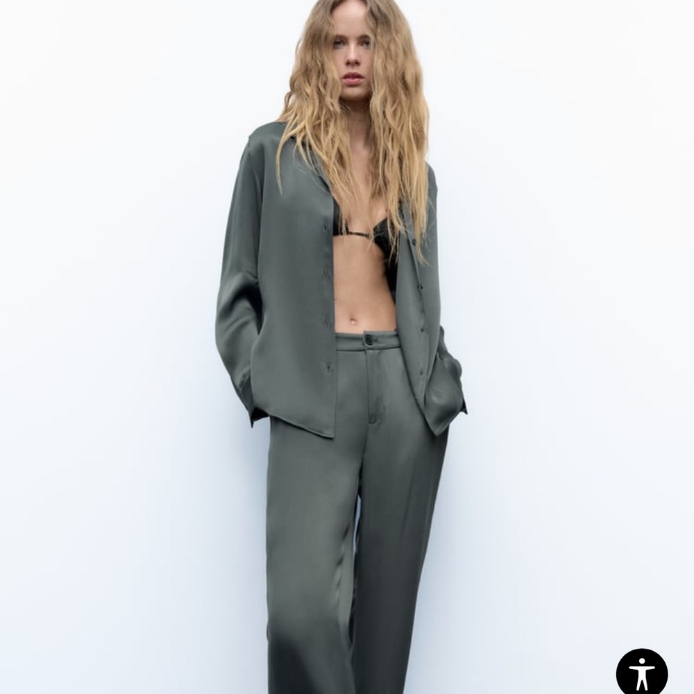 Women Zara SATIN EFFECT BLOUSE